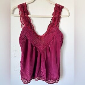 FARM RIO WINE PINTUCKS BLOUSE